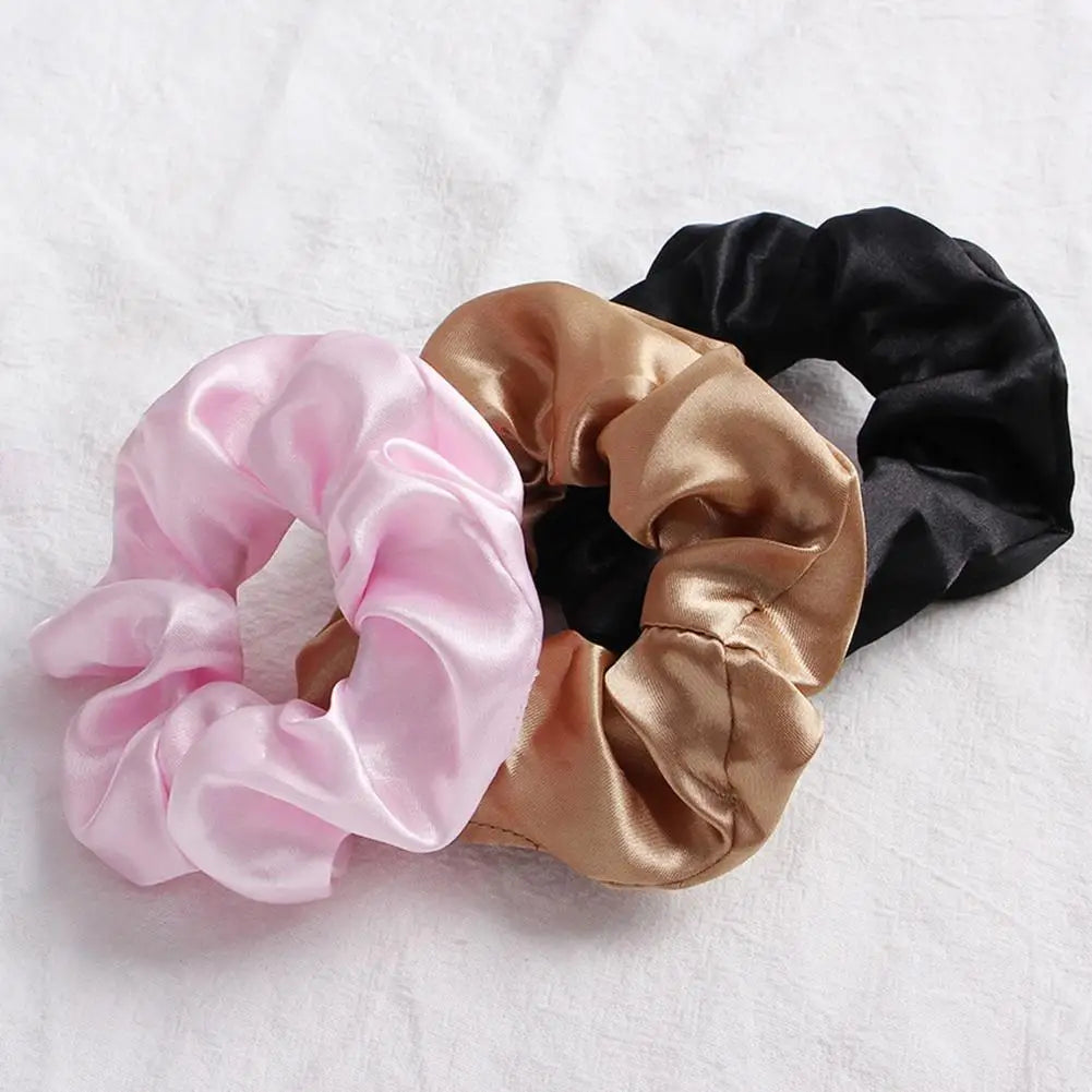Women Silk Satin Scunchies Bright Color...