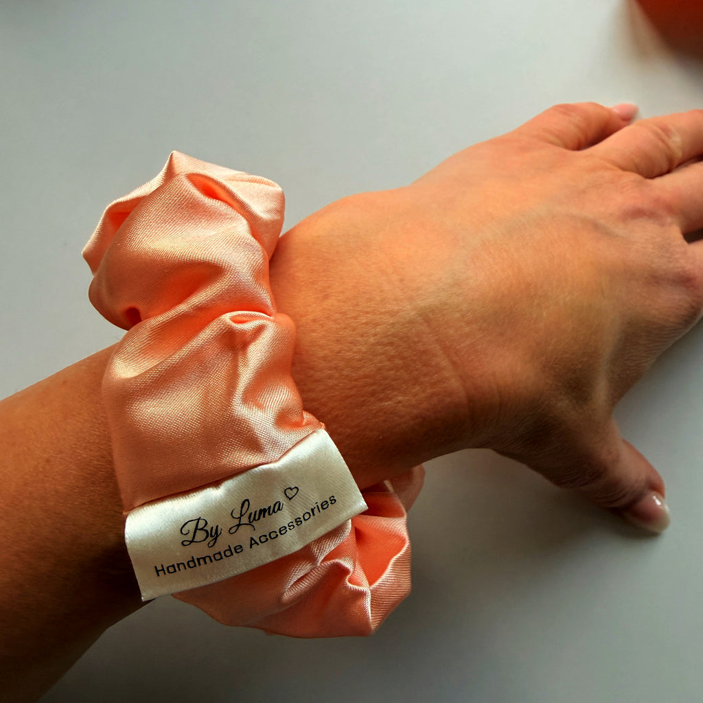 Peach Blossom - Satin Scrunchie S