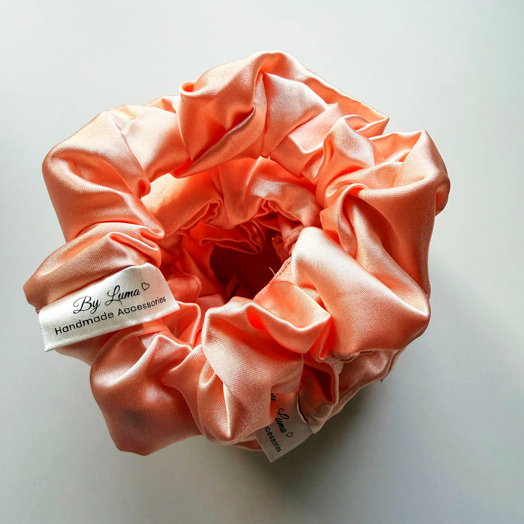 Peach Blossom - Satin Scrunchie M